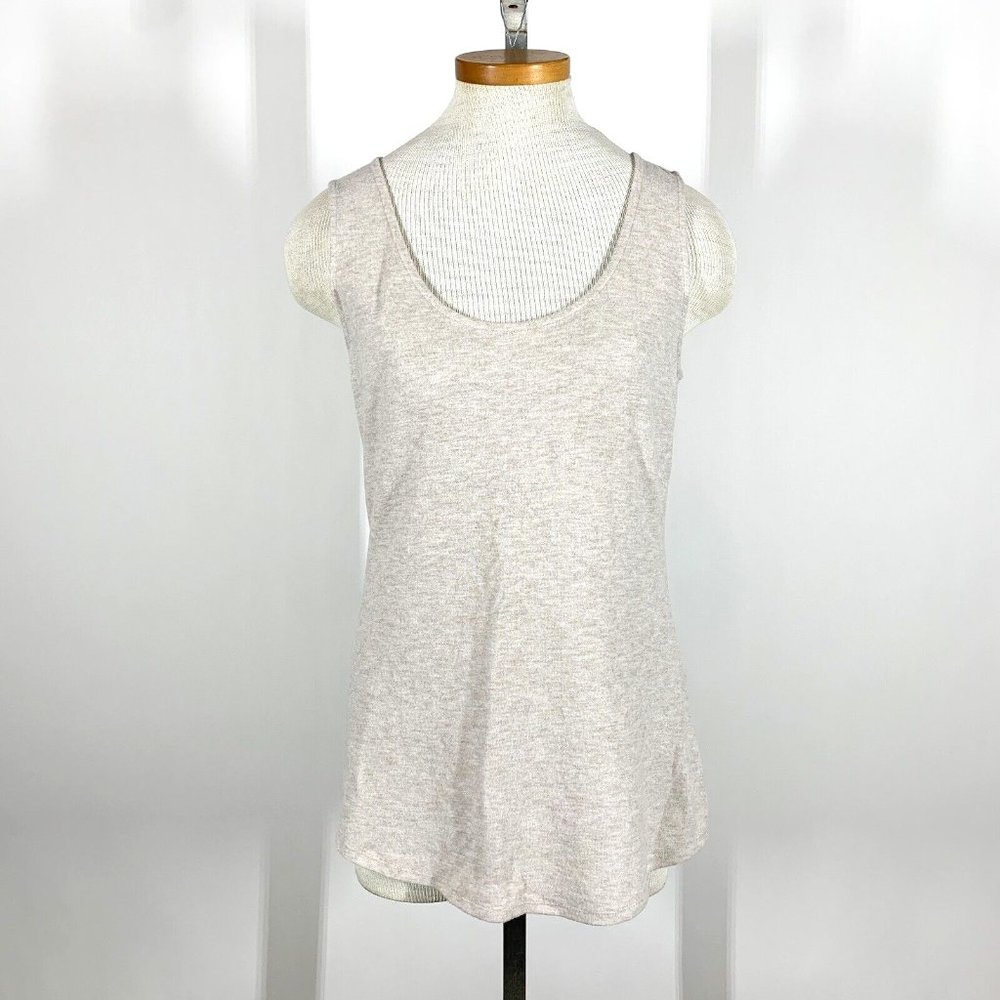 White House Black Market Ivory Tank Top Brushed Jersey Sz S